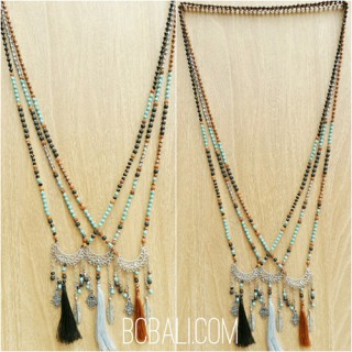 mix beaded long tassels necklace charms fashion shipping free pack